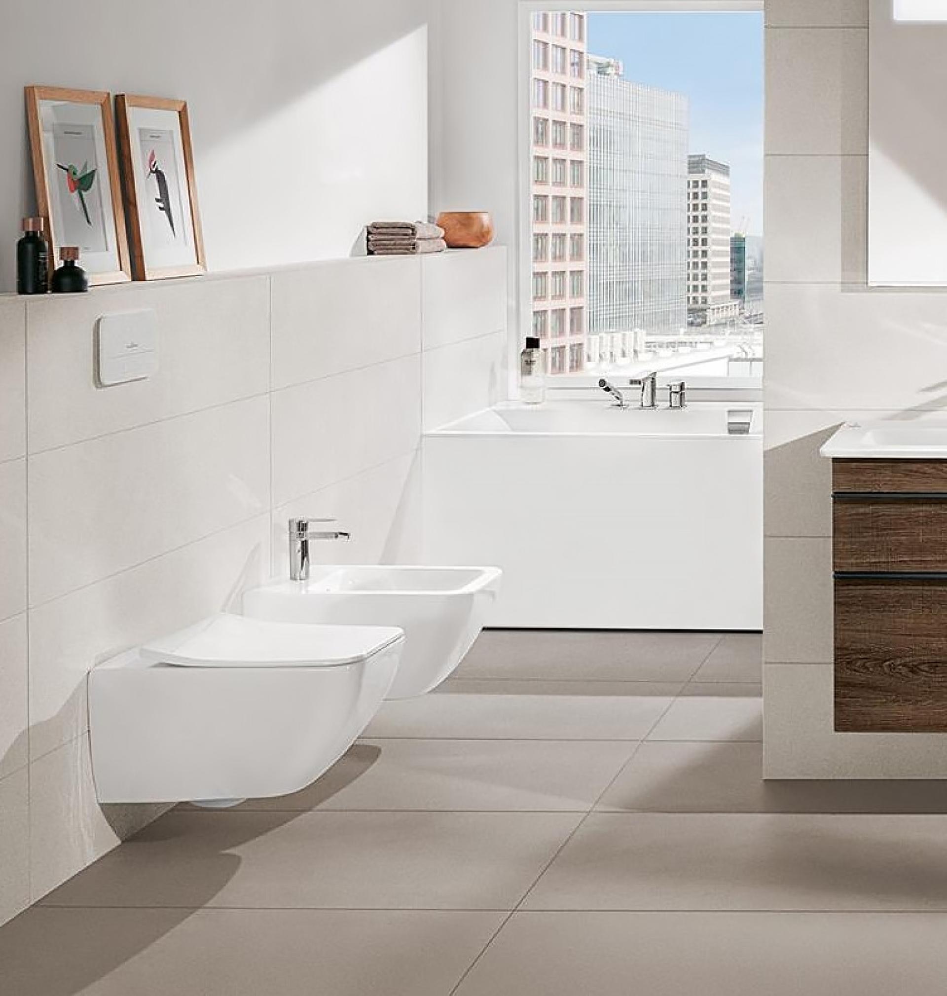 Унитаз подвесной Villeroy & Boch Venticello 4611RSR1 безободковый Ceramicplus с сиденьем микролифт