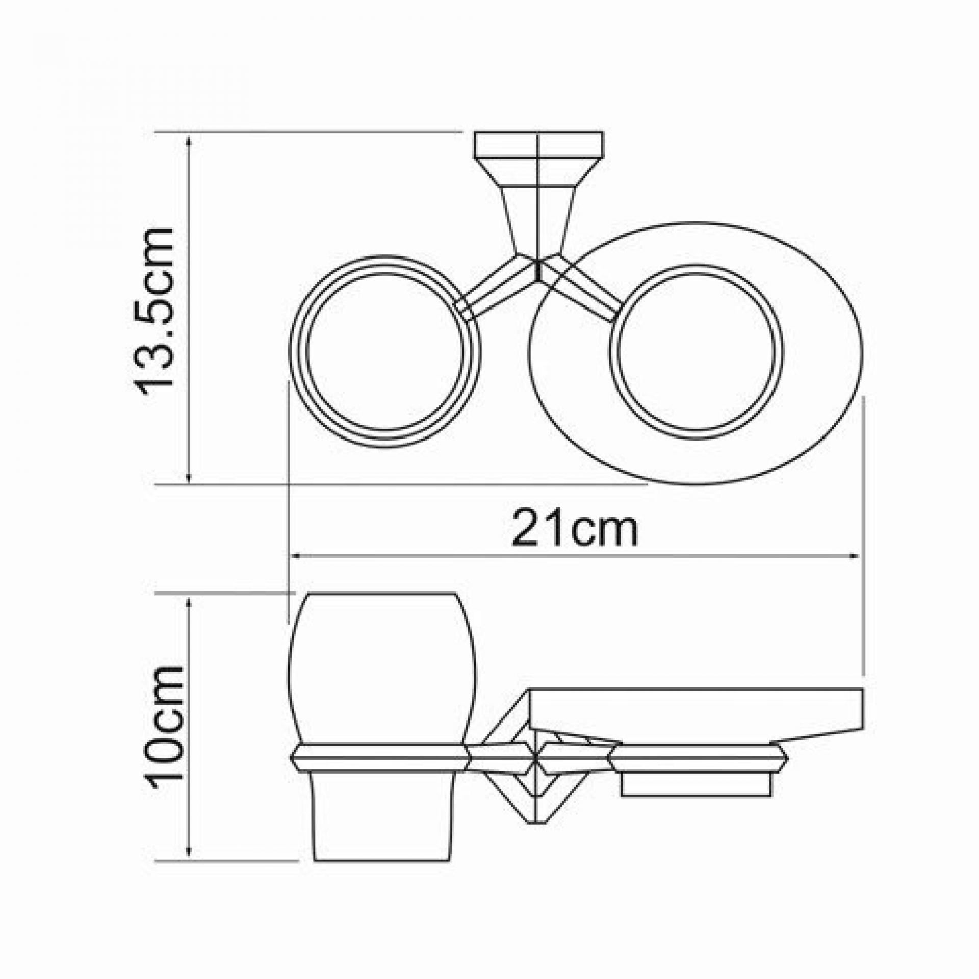 Держатель стакана и мыльницы WasserKRAFT Aller K-1126, хром