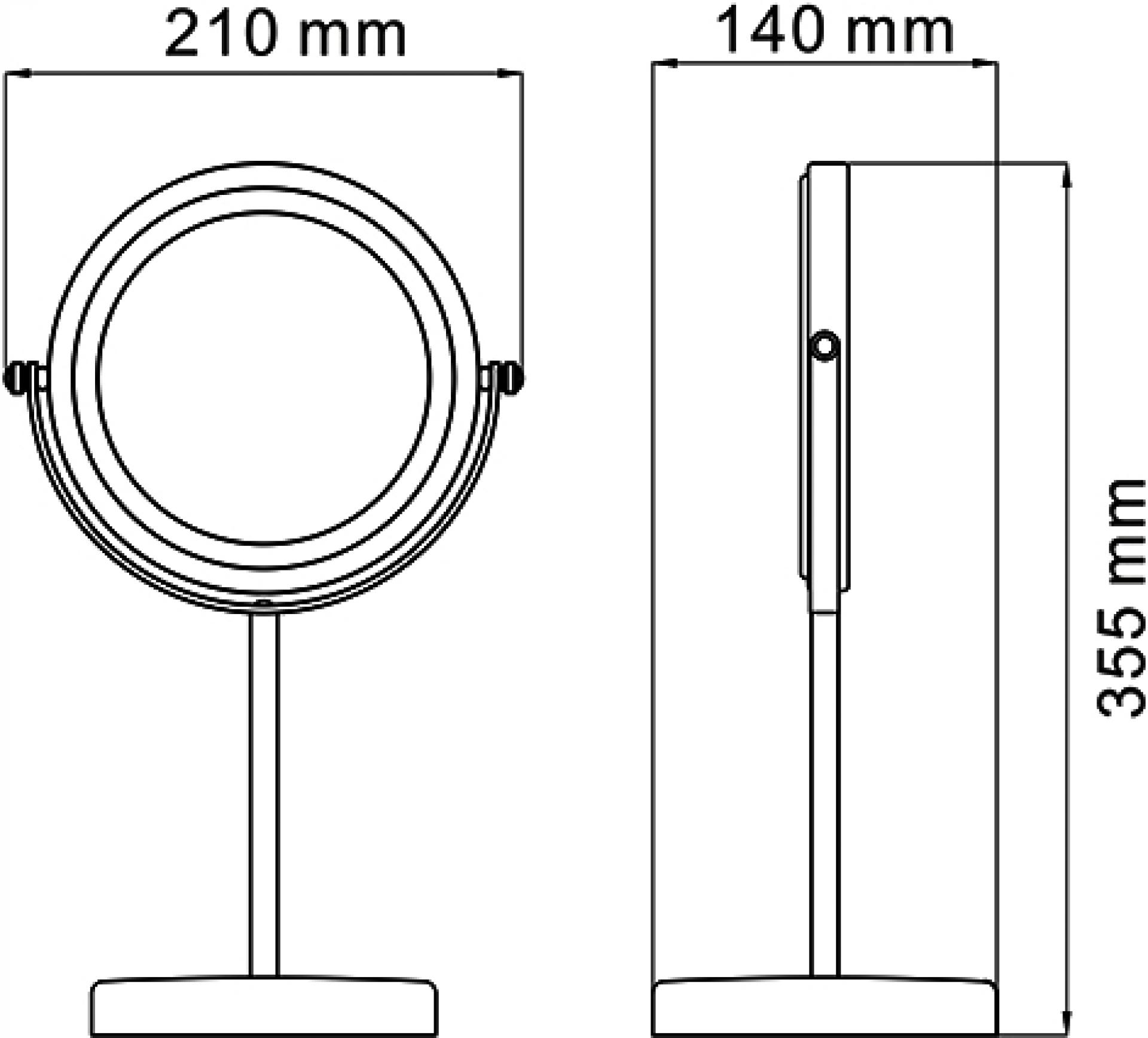 Косметическое зеркало Wasserkraft K-1003 двухстороннее