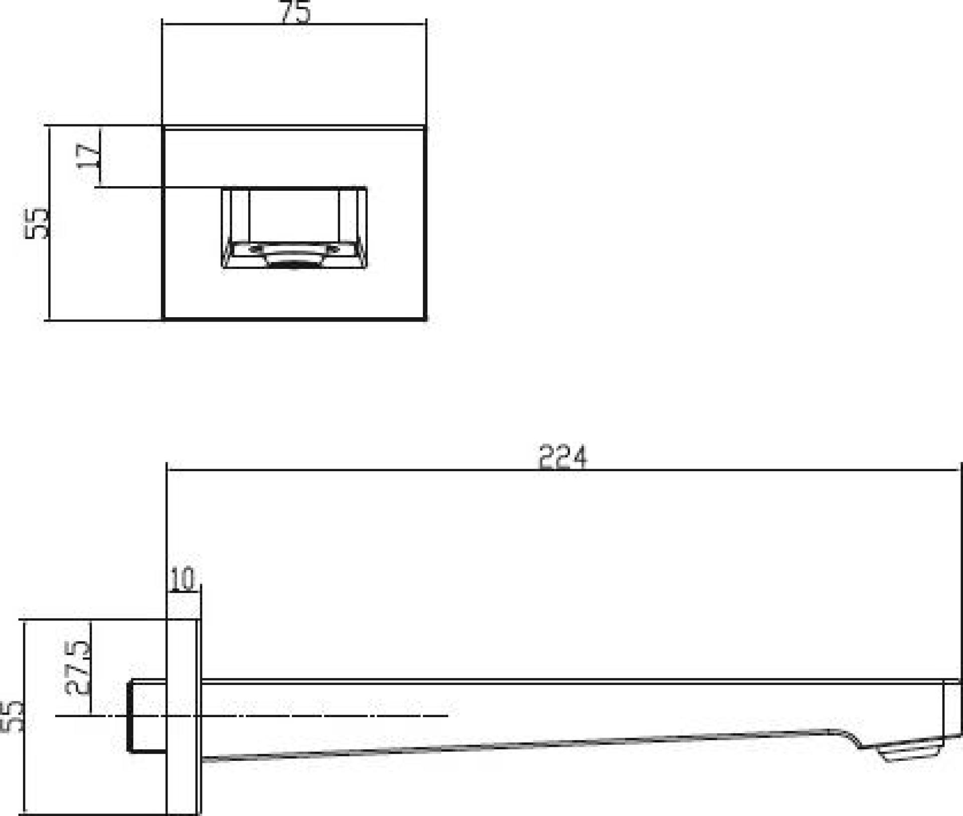 Излив Villeroy & Boch Architectura Square TVT12500200061 для ванны