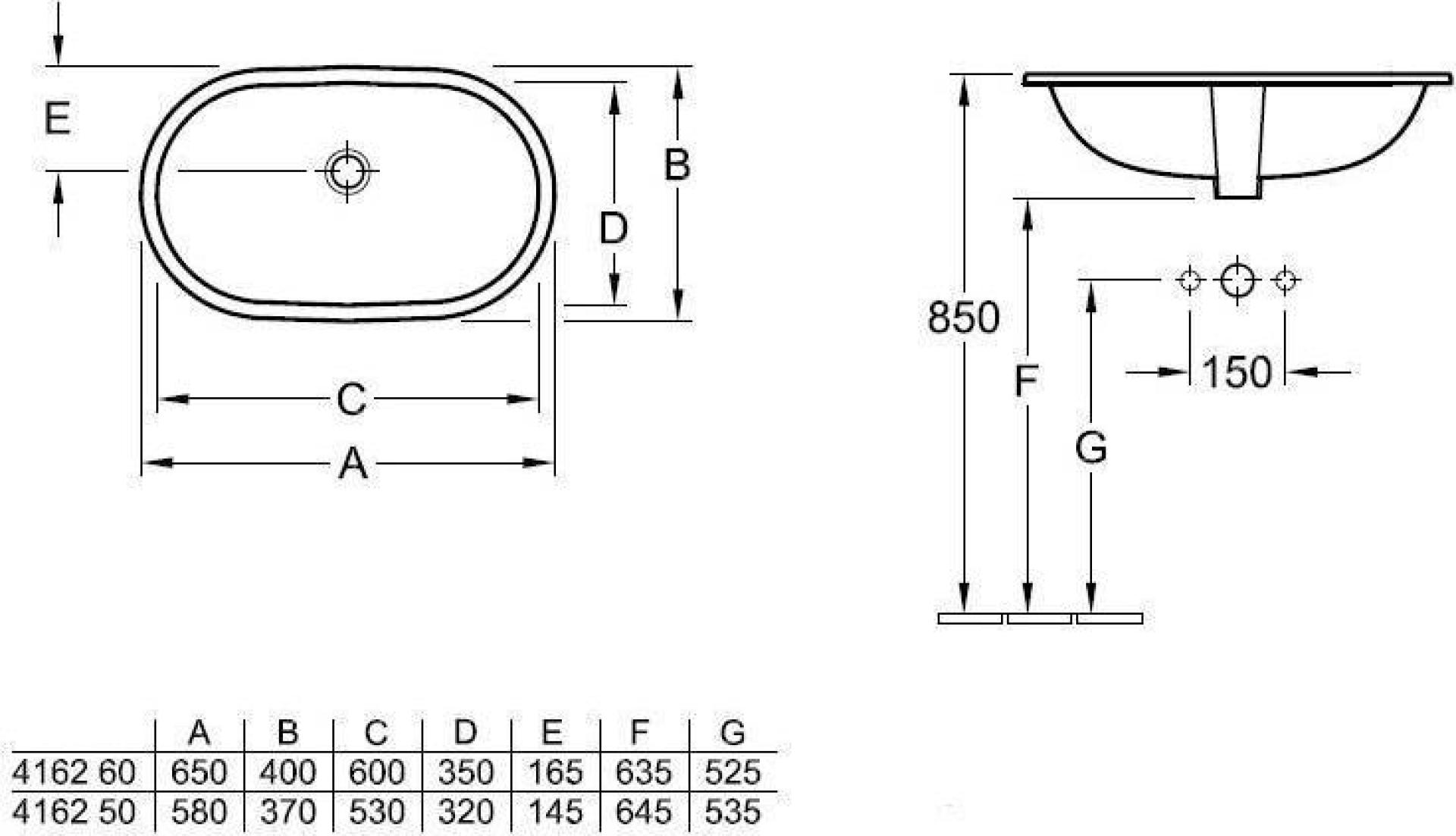 Раковина встраиваемая Villeroy&Boch O'Novo 416260R1