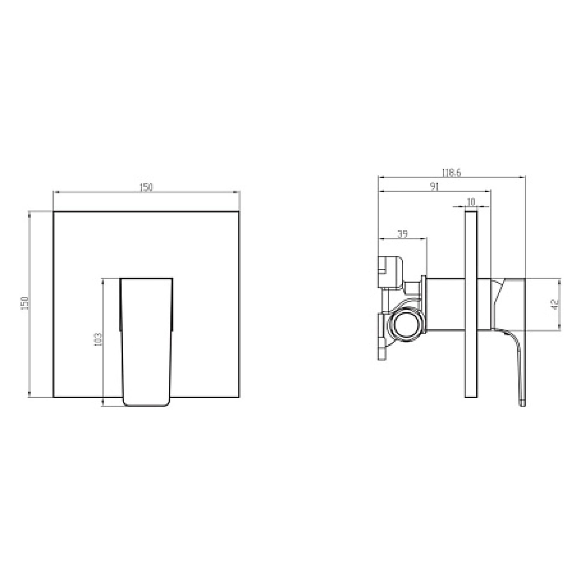 Смеситель для душа Villeroy & Boch Architectura Square TVS12500200064 никель