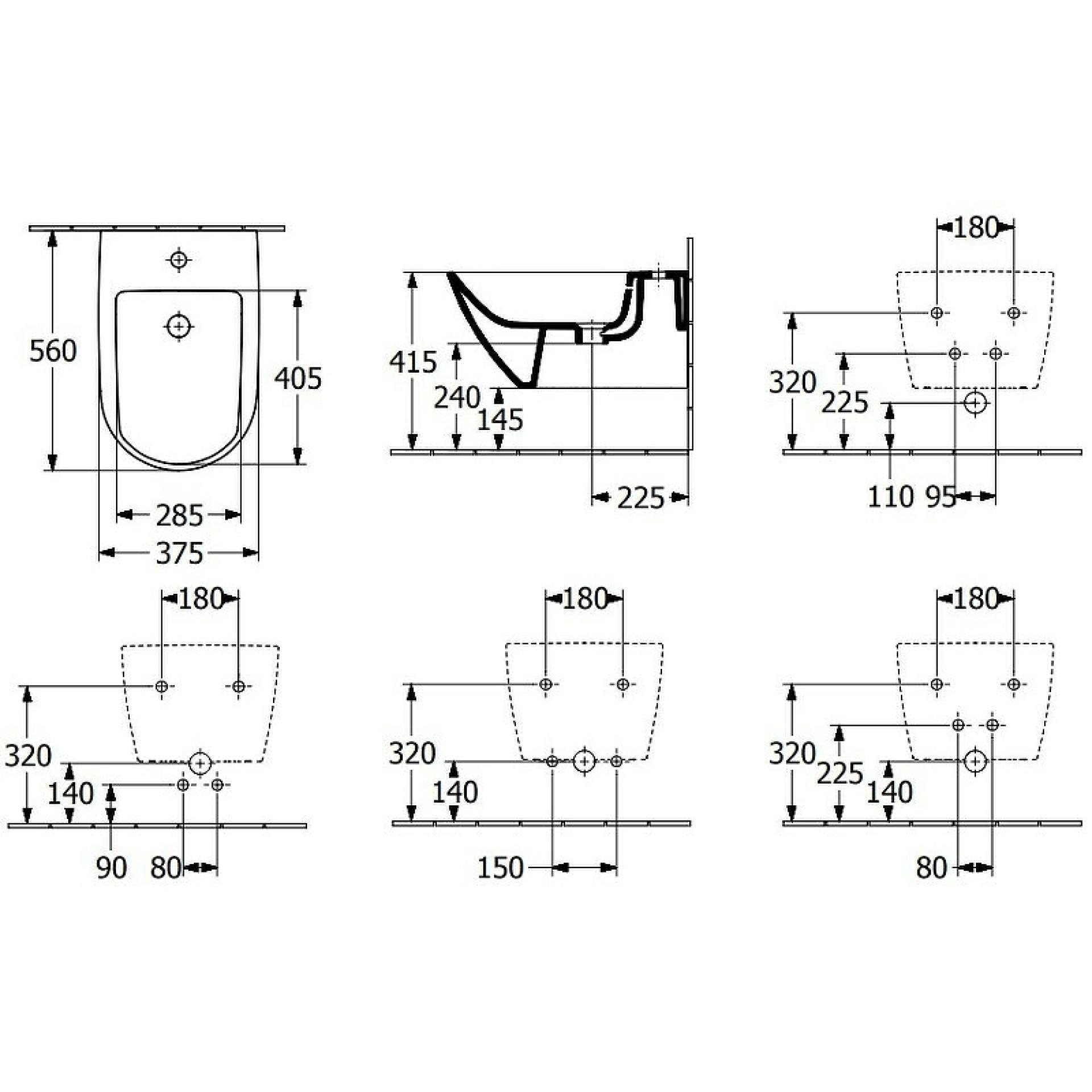 Биде подвесное Villeroy&Boch Subway 3.0 44700001 белый