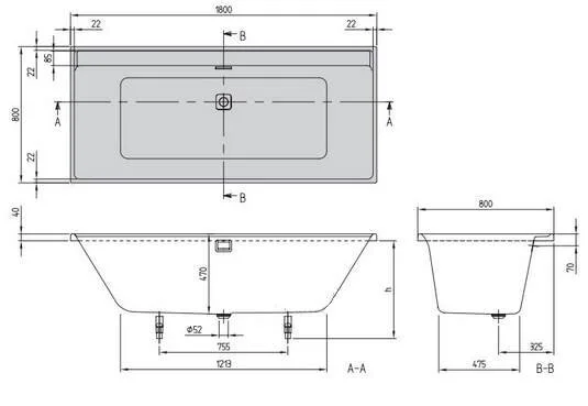 Акриловая ванна Villeroy & Boch Collaro UBA180COR2NV-01 белый