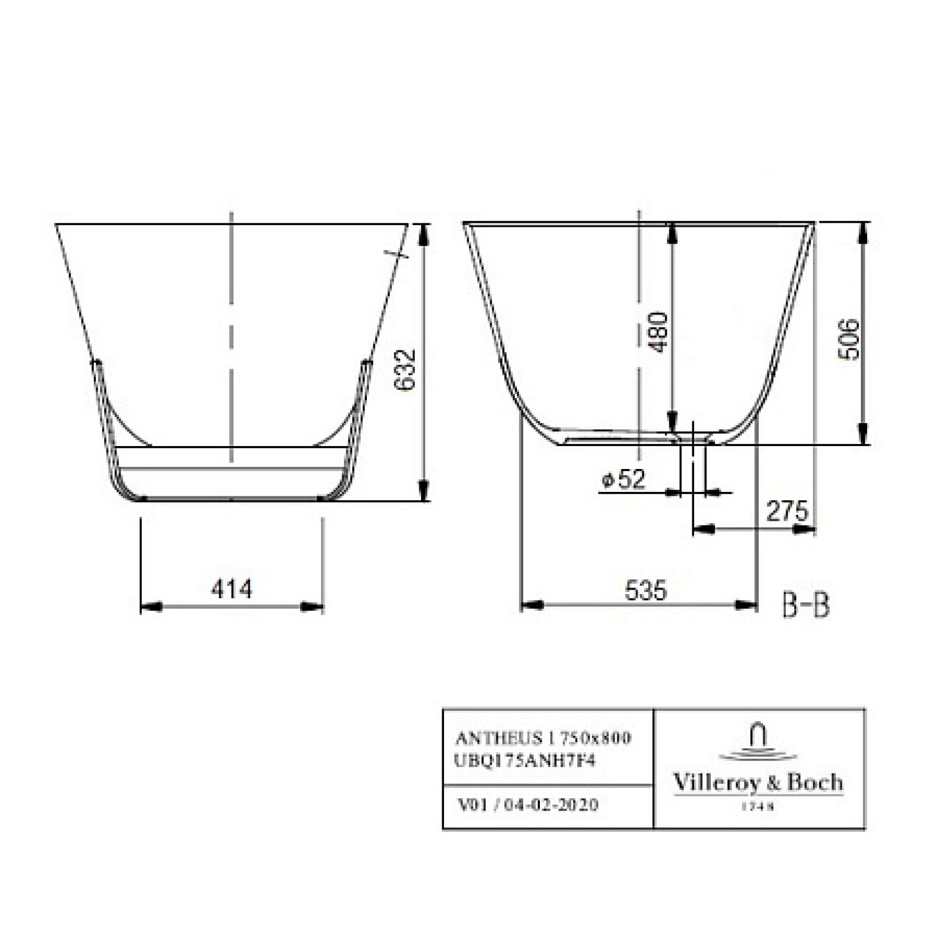 Акриловая ванна Villeroy & Boch Antheus UBQ175ANH7F400V-01 белый