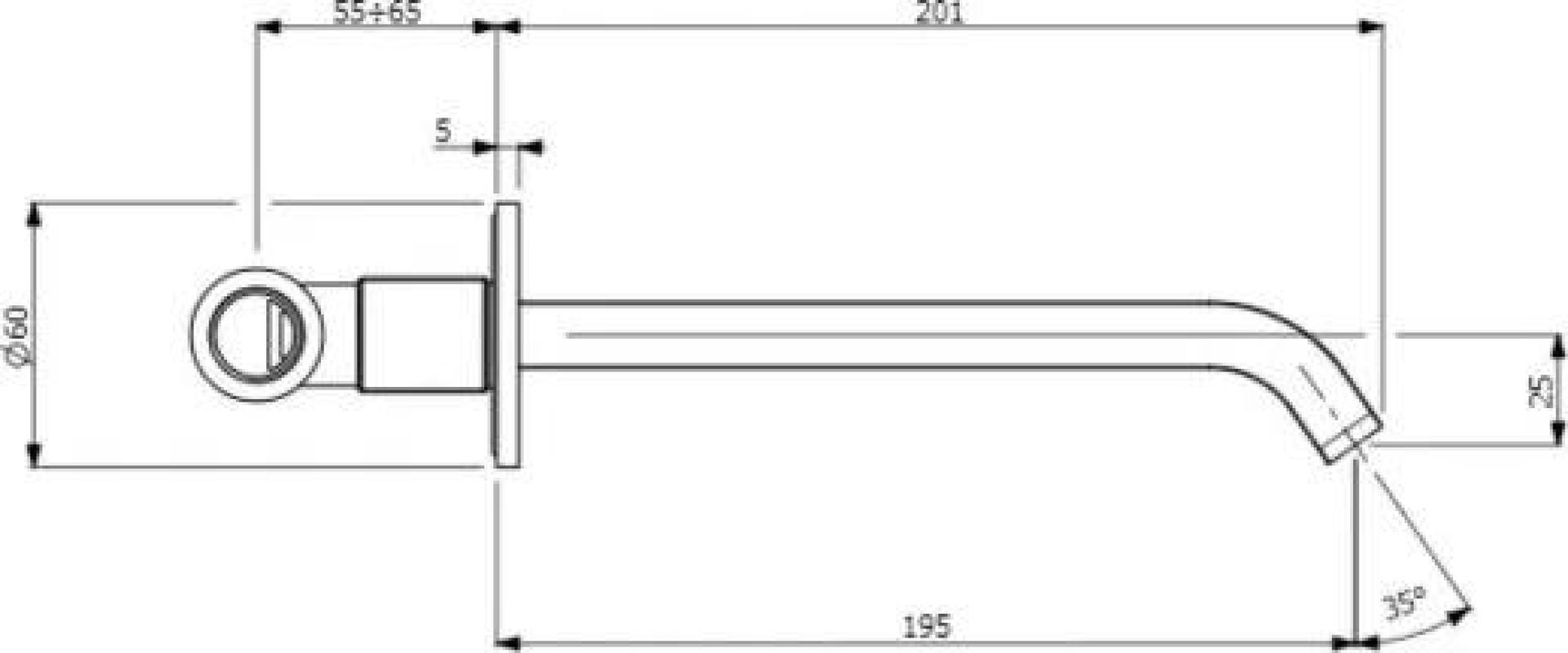 Излив для раковины Villeroy & Boch Dawn TVW10612A15261, хром