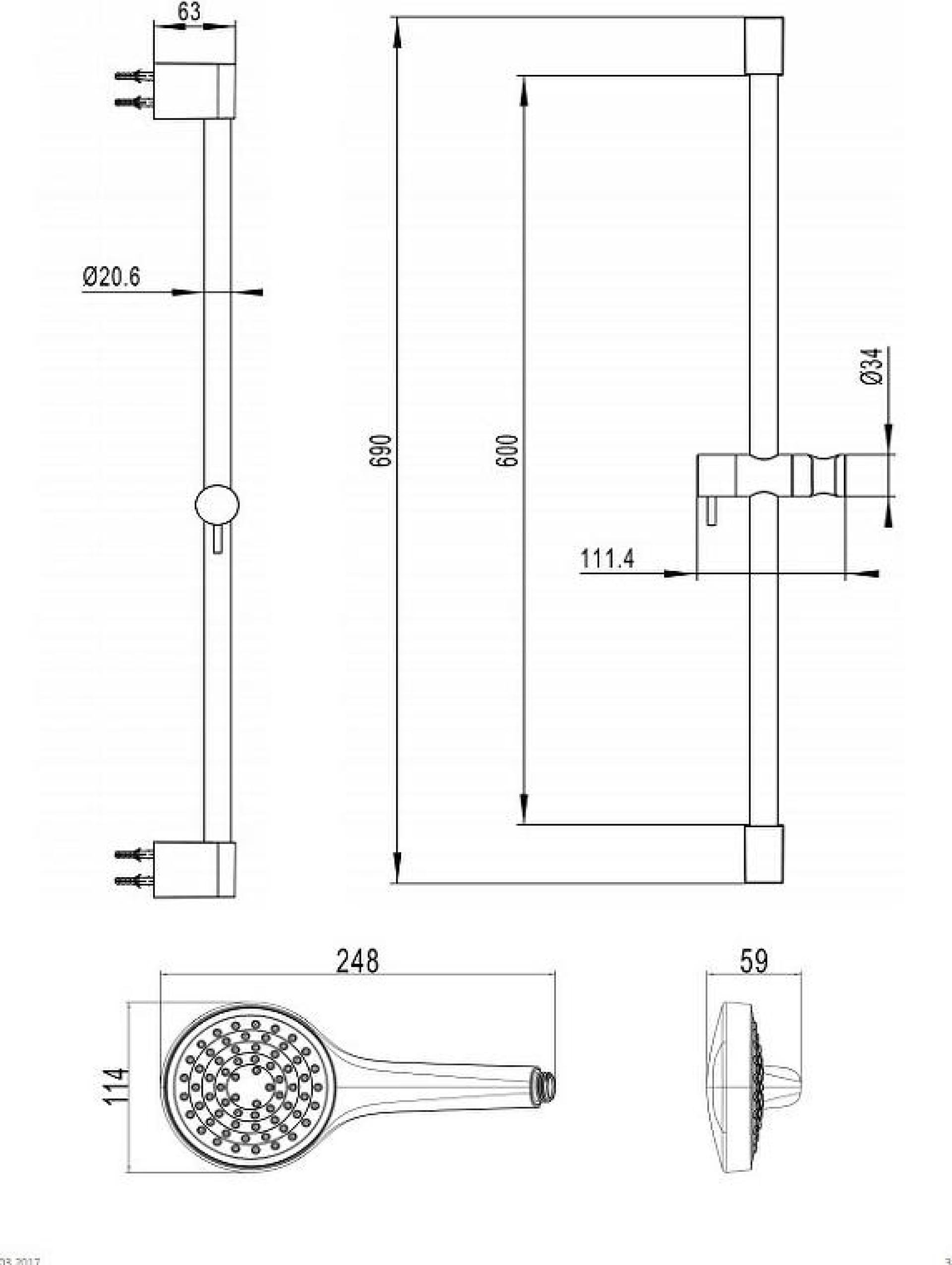 Душевой гарнитур Villeroy & Boch Embrace TVS1086000161 хром