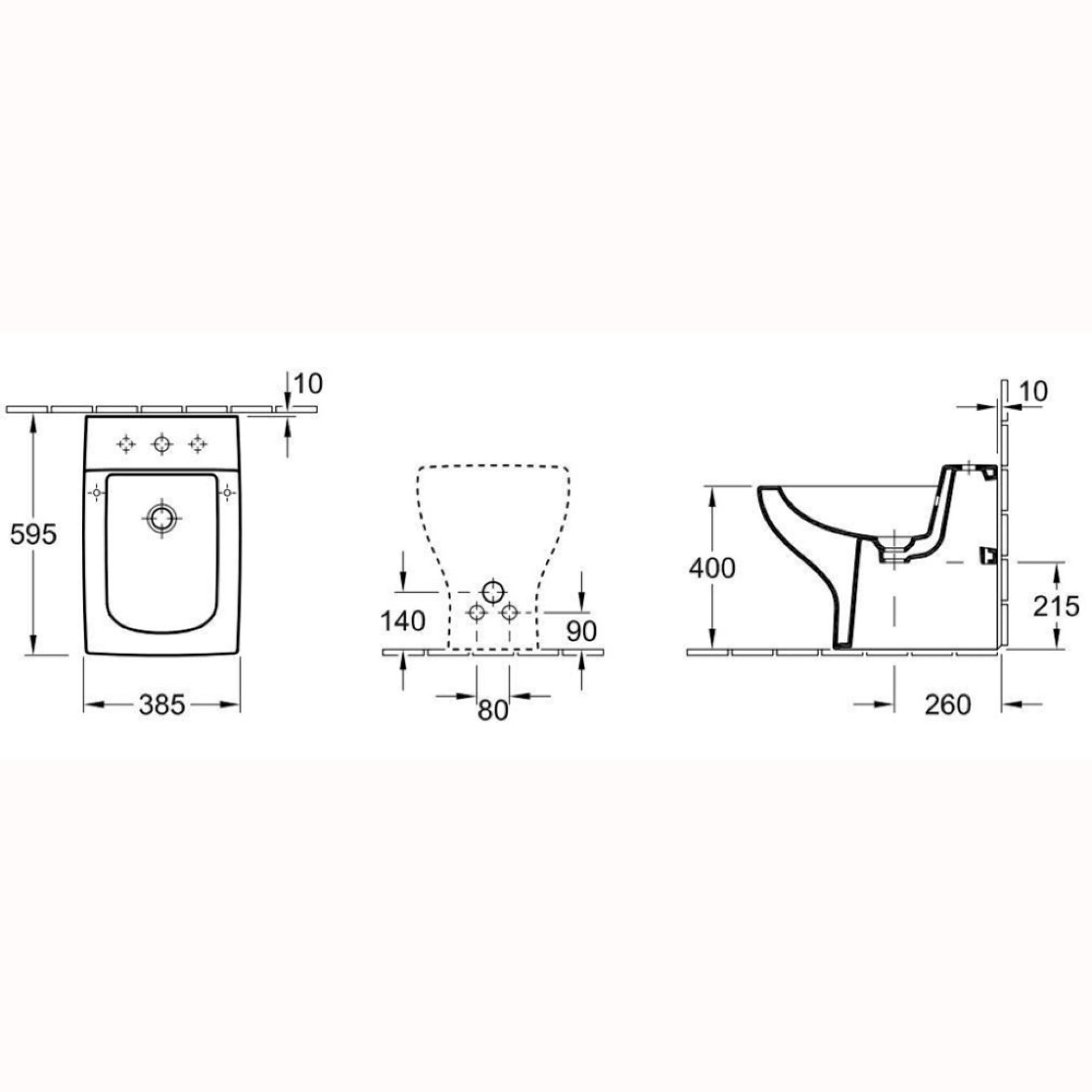 Напольное биде Villeroy&Boch La Belle 544700R2 белый