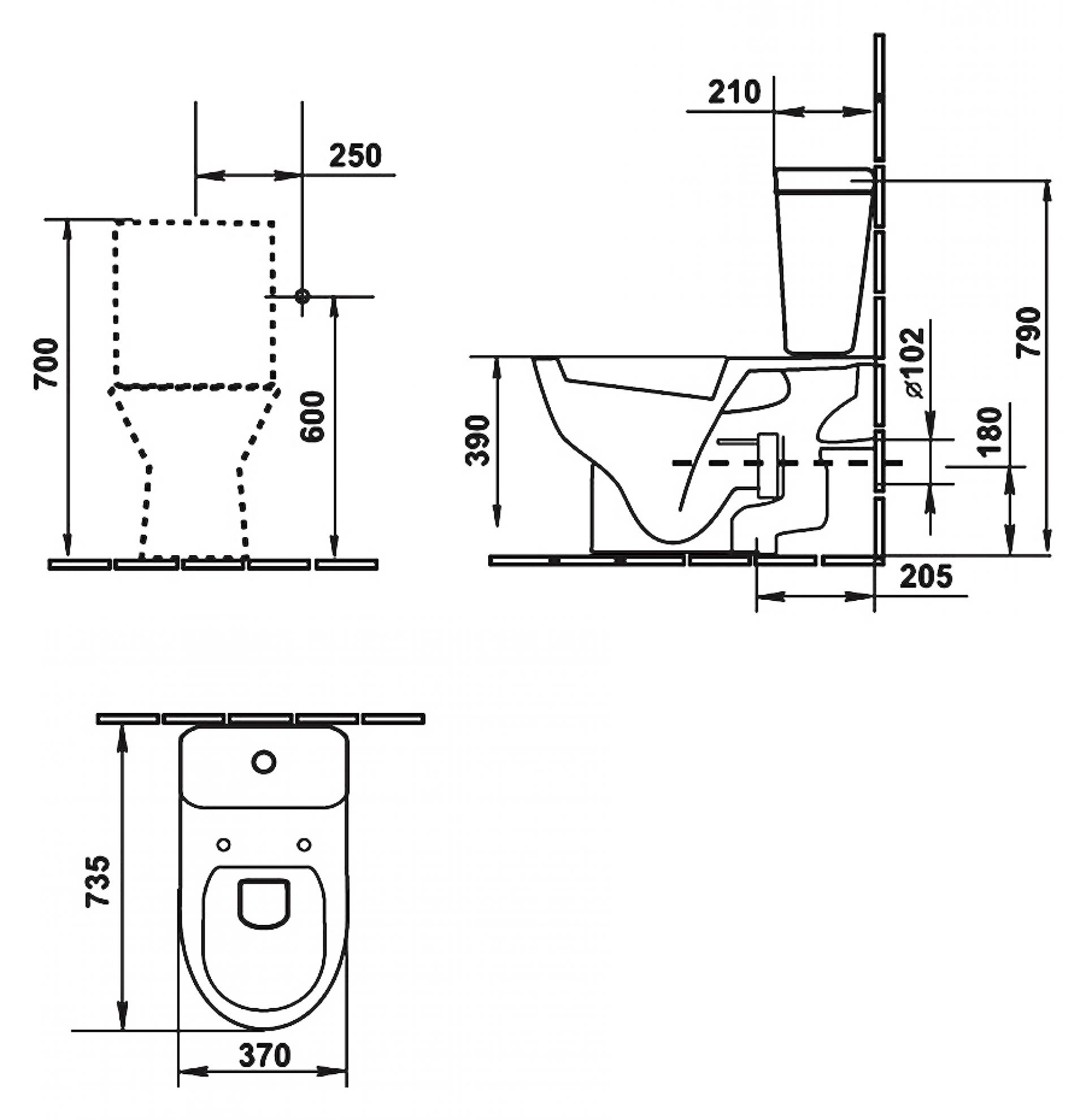 Унитаз-компакт Villeroy & Boch Hommage 666210R1 alpin с бачком 772111R1