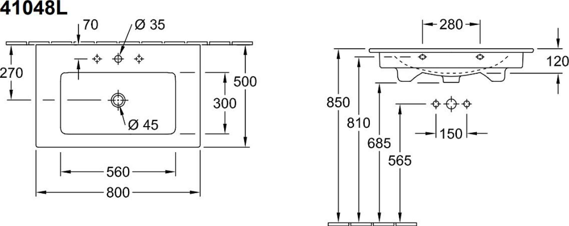 Мебель для ванной Villeroy & Boch Venticello 80 A92504 white wood