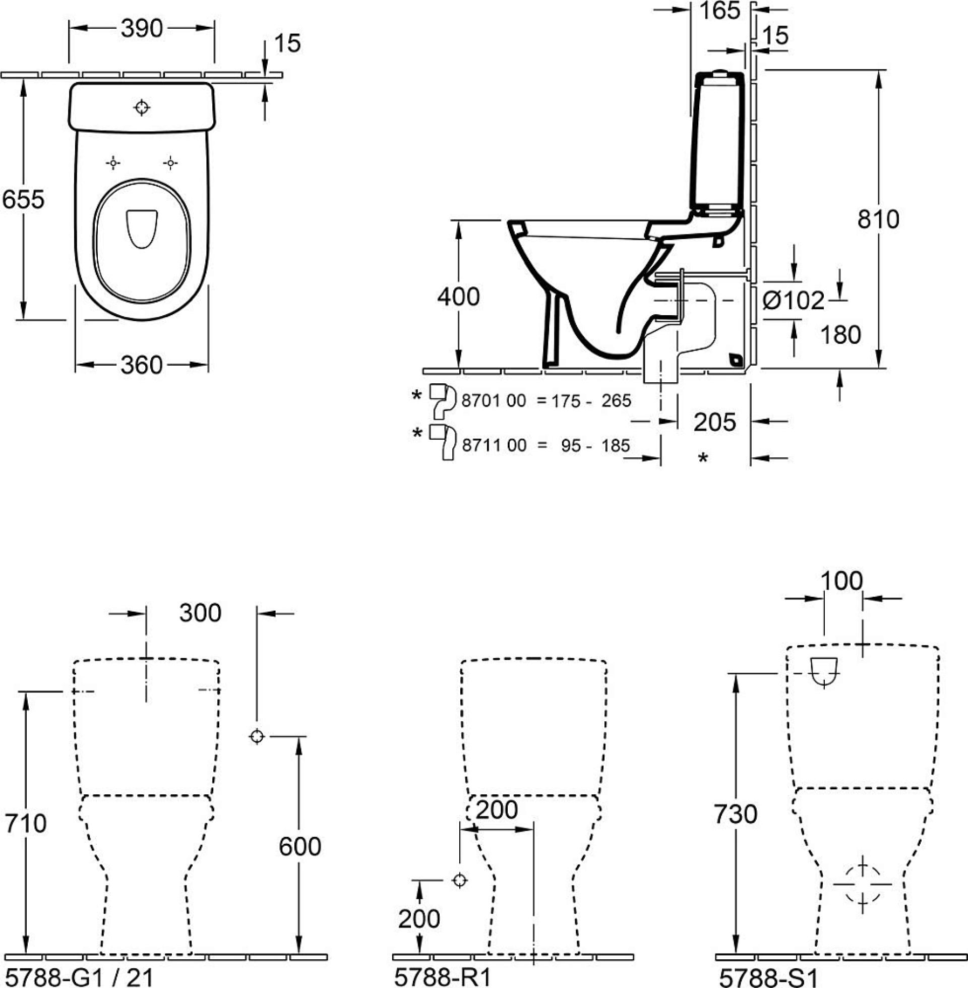 Унитаз-компакт Villeroy & Boch O'Novo 56581001 с бачком 5788S101 alpin