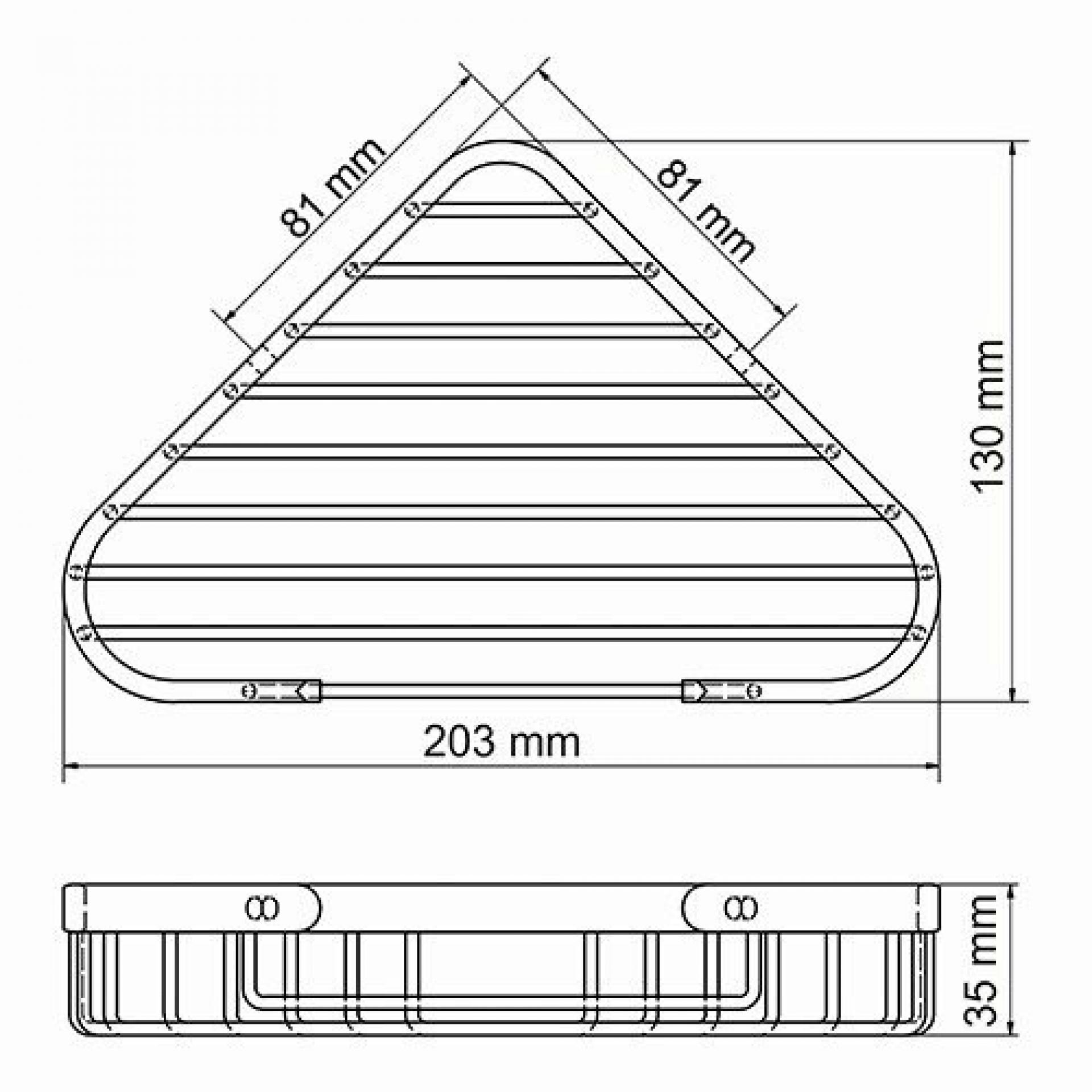 Полка металлическая WasserKRAFT K-733BLACK, черный