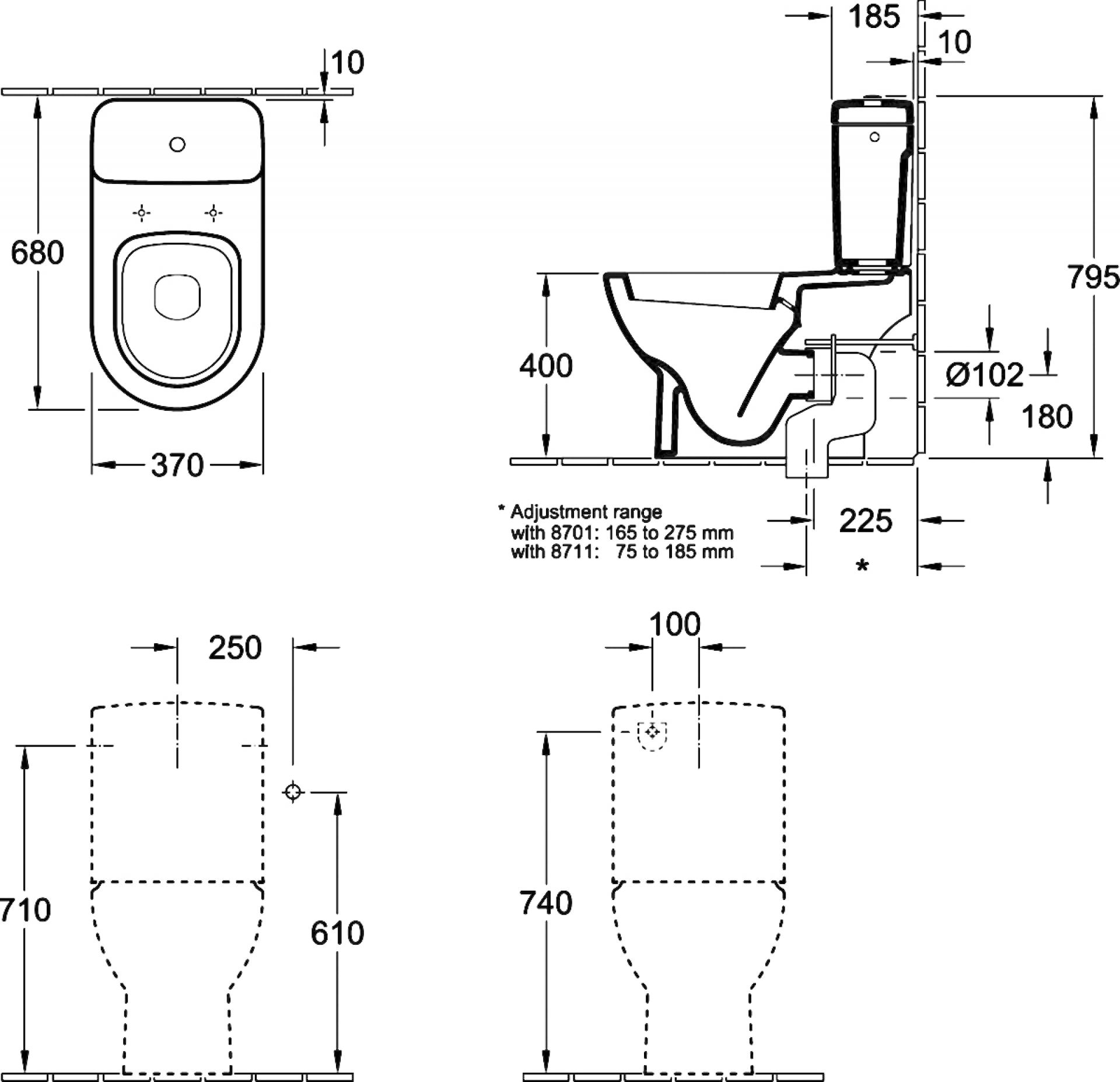 Унитаз-компакт Villeroy & Boch Subway 661010R1 с бачком 772311R1