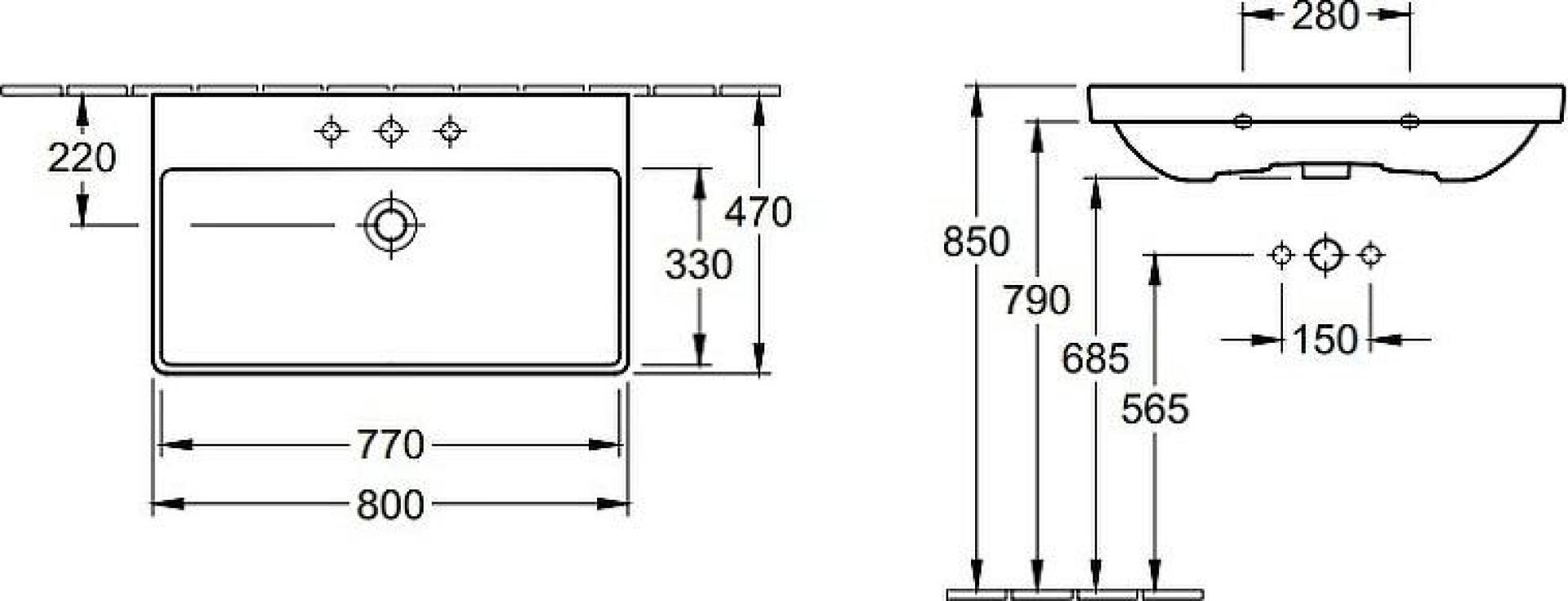 Раковина Villeroy & Boch Avento 41568001, альпийский белый