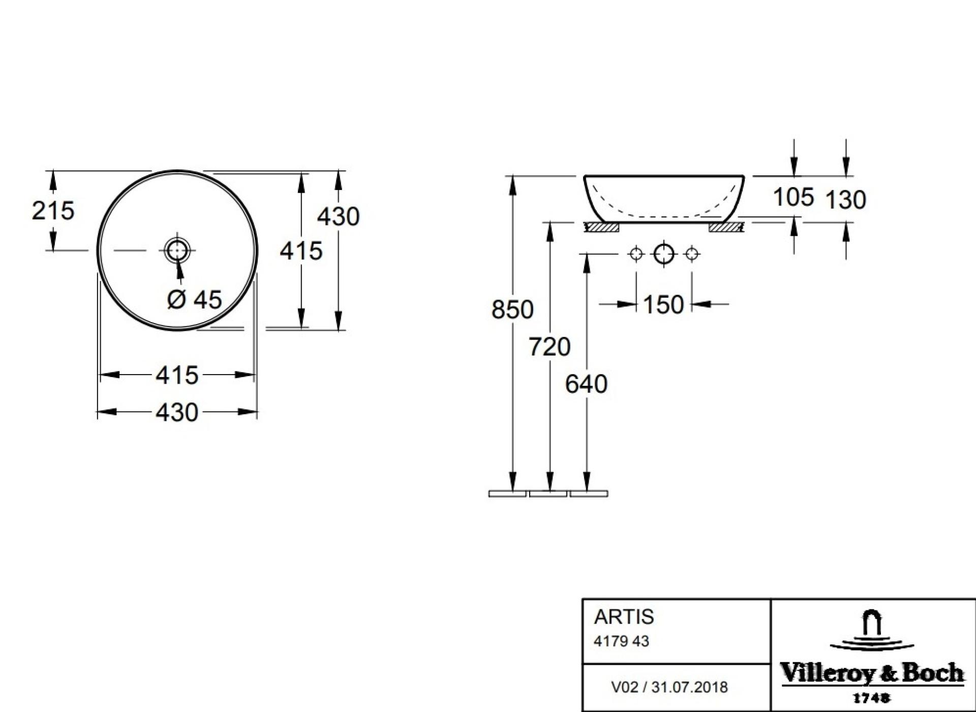 Раковина накладная Villeroy&Boch Artis 417943BCW5 зеленый