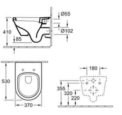 Инсталляция Alcaplast с унитазом Villeroy&Boch Omnia Architectura 5684 H101, сиденье микролифт клавиша хром, комплект