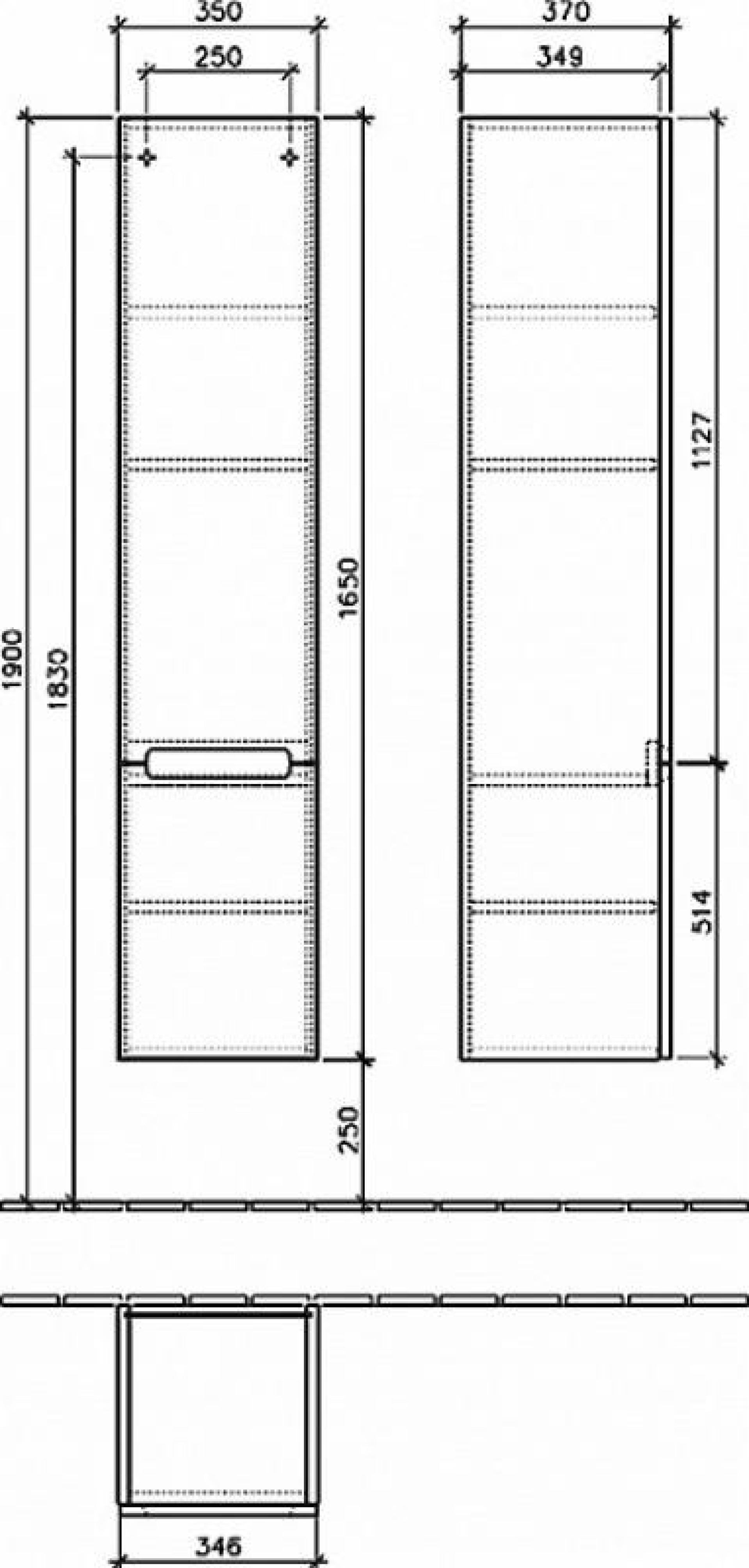 Шкаф-пенал Villeroy & Boch Subway 2.0 SX glossy white L