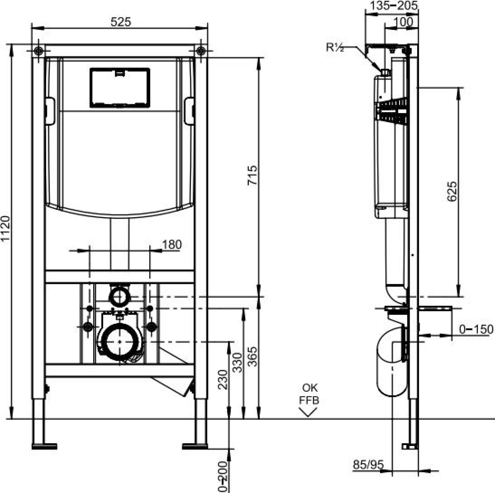 Комплект Villeroy & Boch O Novo 5660D301 с кнопкой смыва