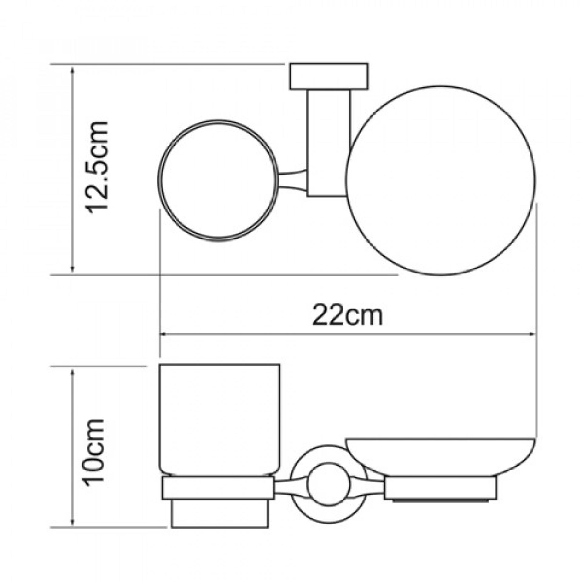 Держатель стакана и мыльницы WasserKRAFT Donau K-9426C, хром/белый