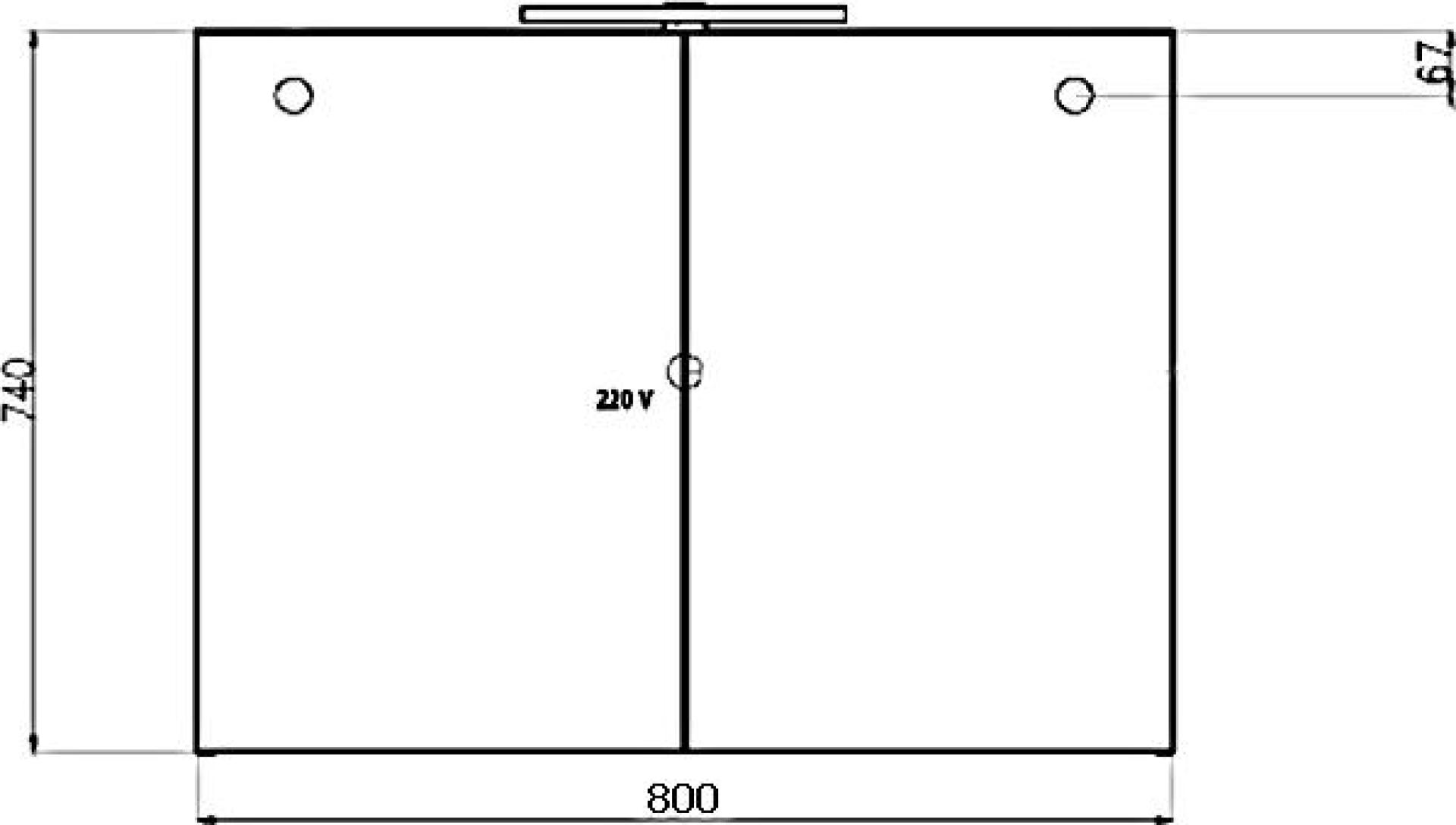 Зеркало-шкаф с подсветкой Villeroy & Boch 2DAY2 A43880E4 80 см