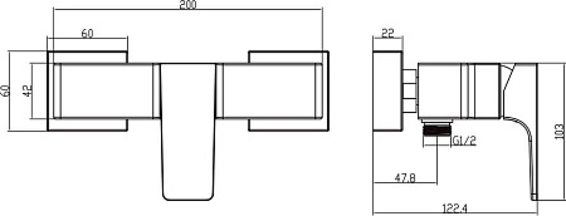 Смеситель для душа Villeroy & Boch Architectura Square TVS12500100076 золото