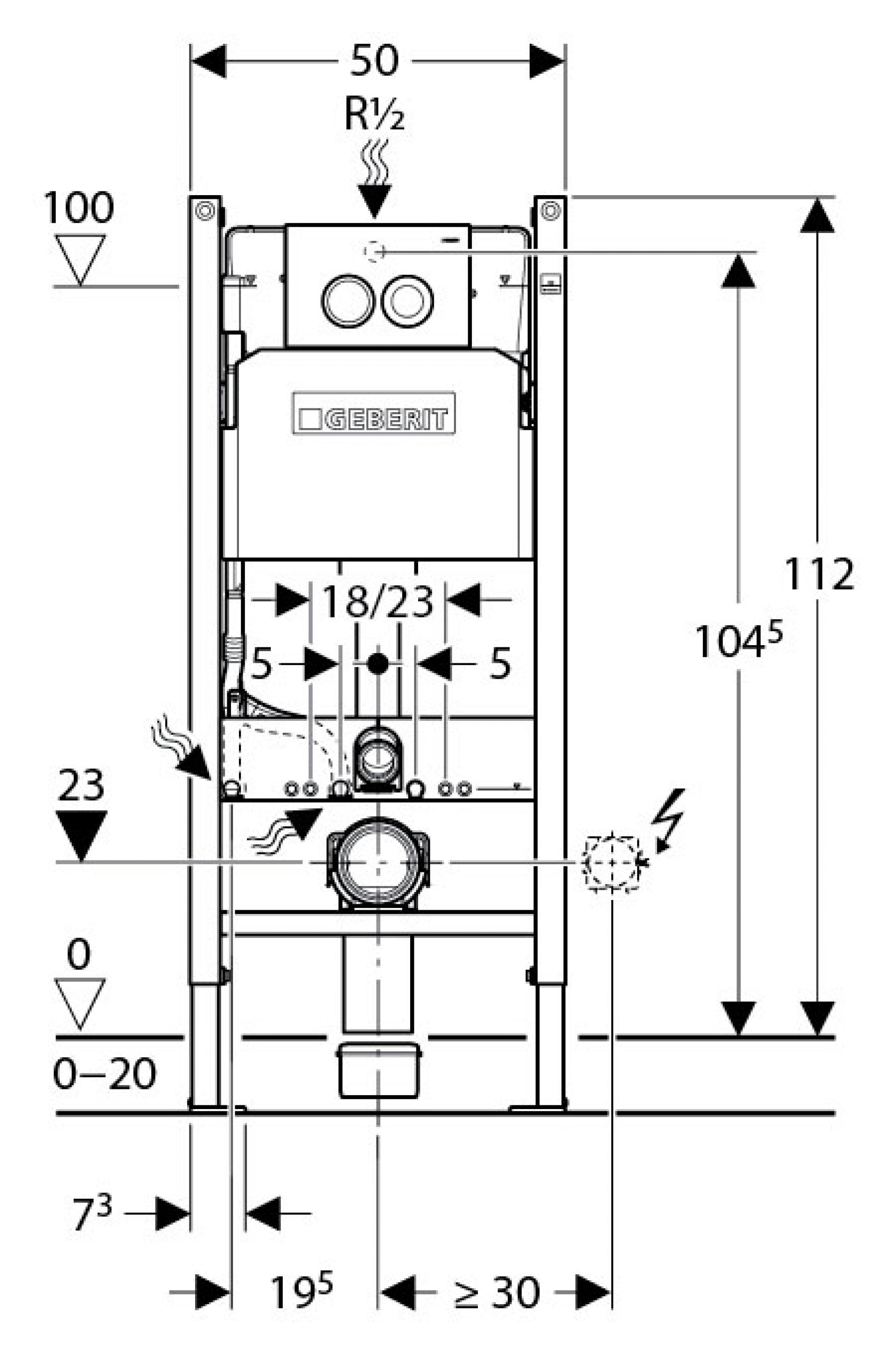 Комплект  Система инсталляции для унитазов Geberit Duofix Delta 458.124.21.1 3 в 1 с кнопкой смыва + Унитаз подвесной Villeroy & Boch O'Novo 5660HR01