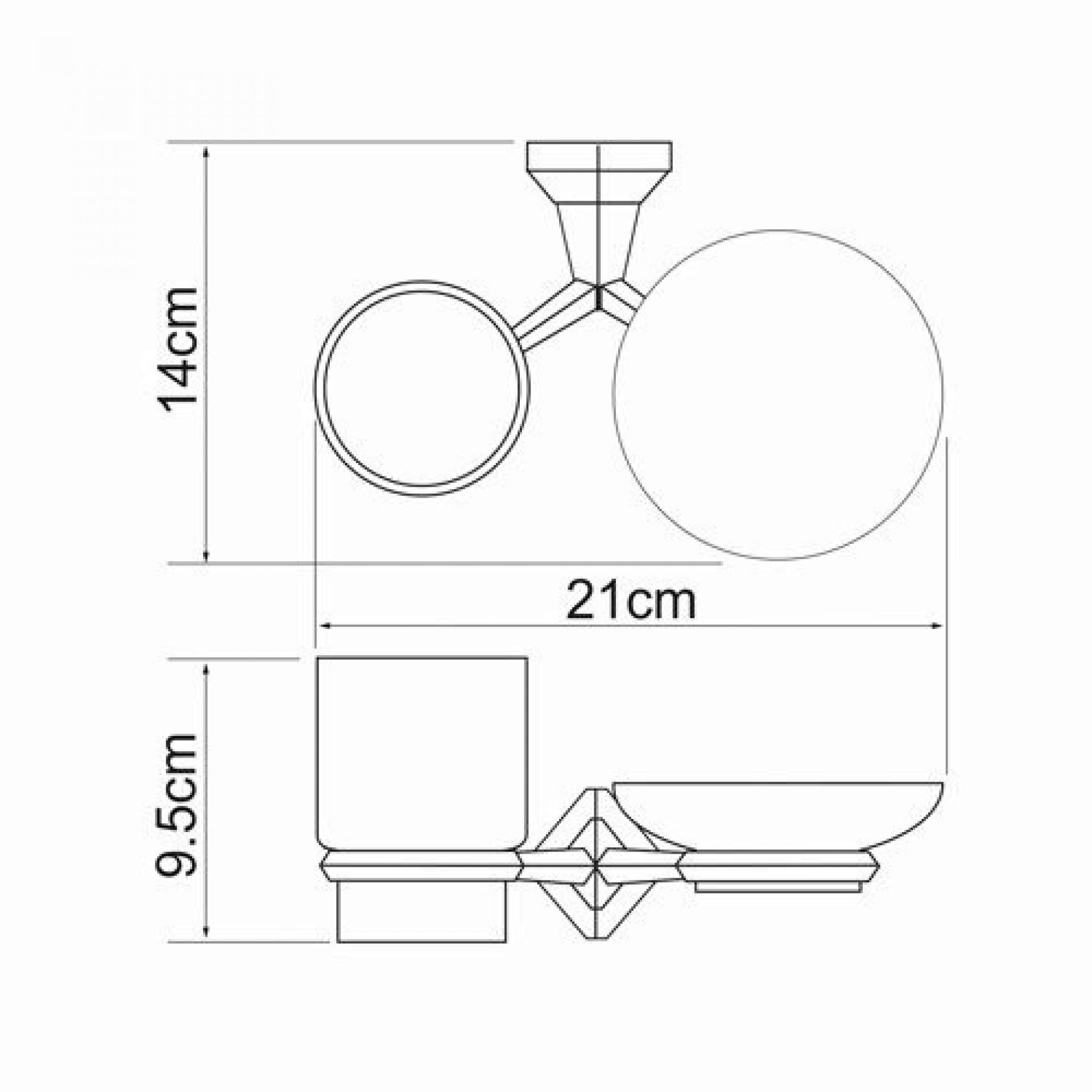 Держатель стакана и мыльницы WasserKRAFT Aller K-1126C, хром