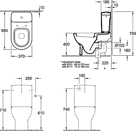 Унитаз-компакт Villeroy & Boch Subway 66101001 alpin с бачком 77231101