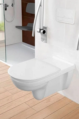 Подвесной безободковый унитаз Villeroy&Boch ViCare, альпийский белый, 4601R001