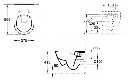 Инсталляция Geberit с безободковым унитазом Villeroy&Boch Subway 2.0 5614R201, сиденье микролифт, комплект  357218