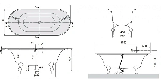 Квариловая ванна Villeroy & Boch UBQ175CEA7B0V-01 белый