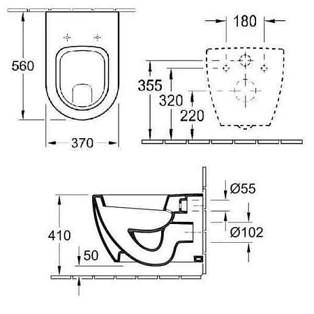 Подвесной унитаз Villeroy&Boch Subway 2.0 6603 10 с полкой