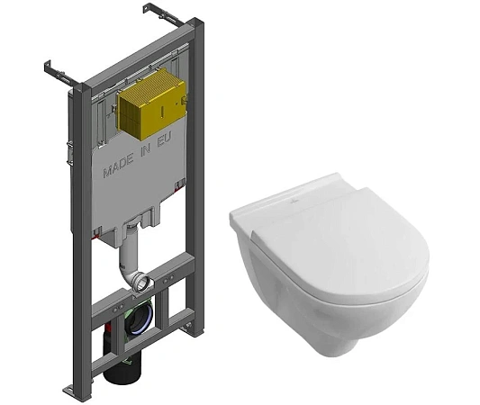 Инсталляция Jacob Delafon E29025-NF c унитазом Villeroy&Boch O.novo 5660H101, подвесной, сиденье микролифт, комплект