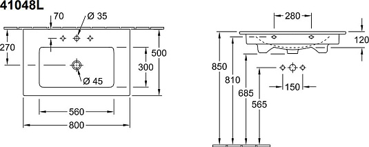 Мебель для ванной Villeroy & Boch Venticello 80 A92504 white wood