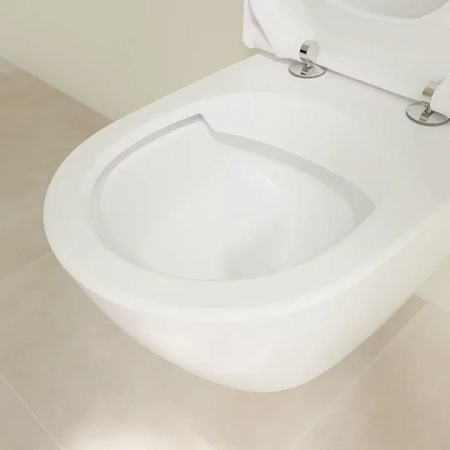 Подвесной безободковый унитаз Villeroy & Boch Subway 2.0 с покрытием AntiBac и CeramicPlus, альпийский белый, 5614R0T2