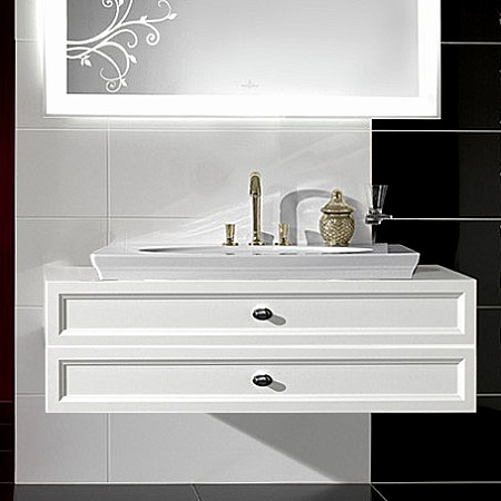 Тумба с раковиной Villeroy & Boch La Belle 135 white brilliant c 2 ящиками