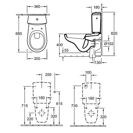 Напольный унитаз Villeroy&Boch O.novo 6623 1001